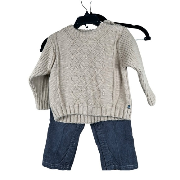Kenneth Cole Reaction Boys Beige Sweater & Black Corduroy Pants Set SZ 18 Months - Picture 1 of 8